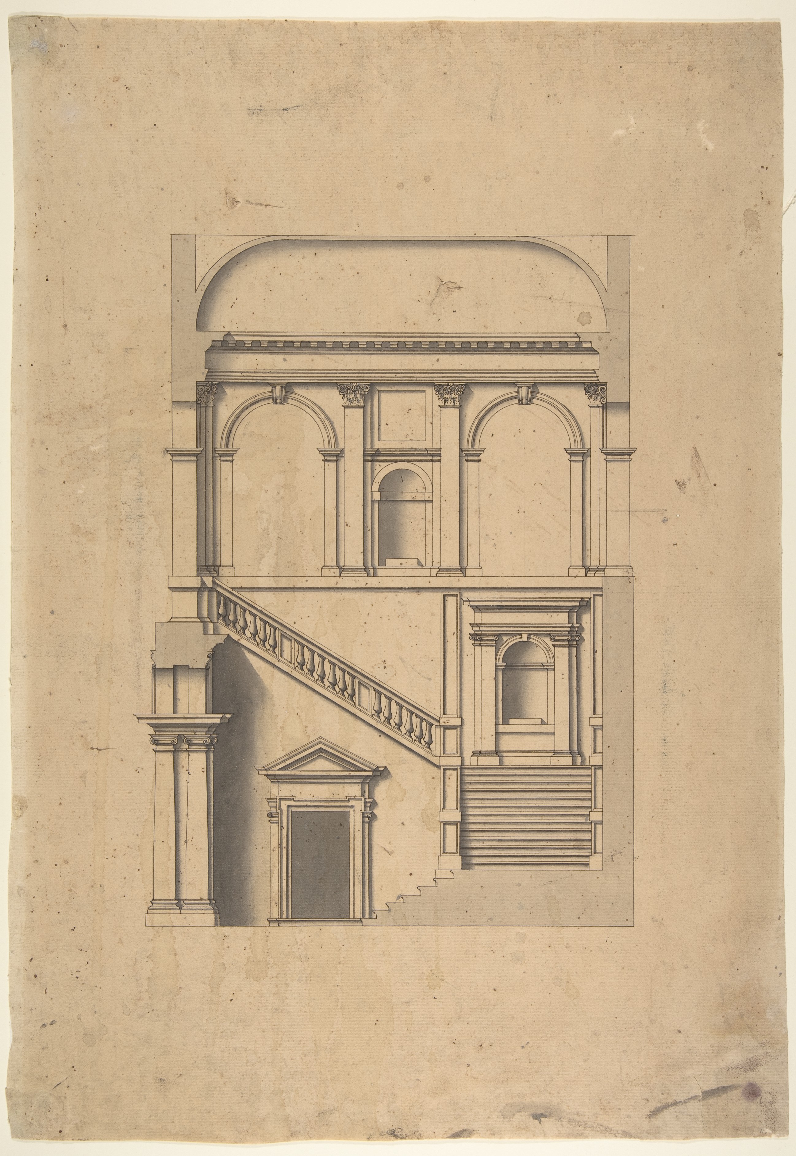 Architectural Staircase Section Drawing