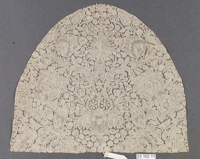 Antique Handmade Lace Cap Panel