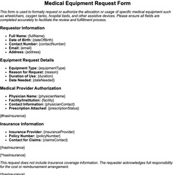 Medical Equipment Request Form