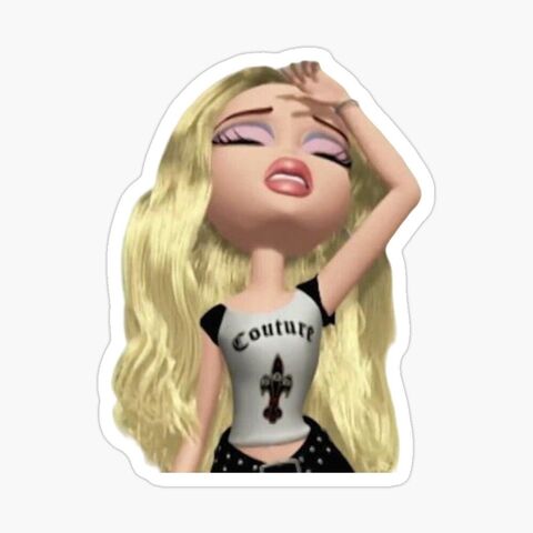 Stressed Bratz Doll Meme Sticker