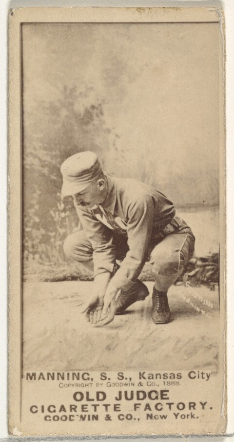 1888 Old Judge Cigarette Card of Baseball Player Manning