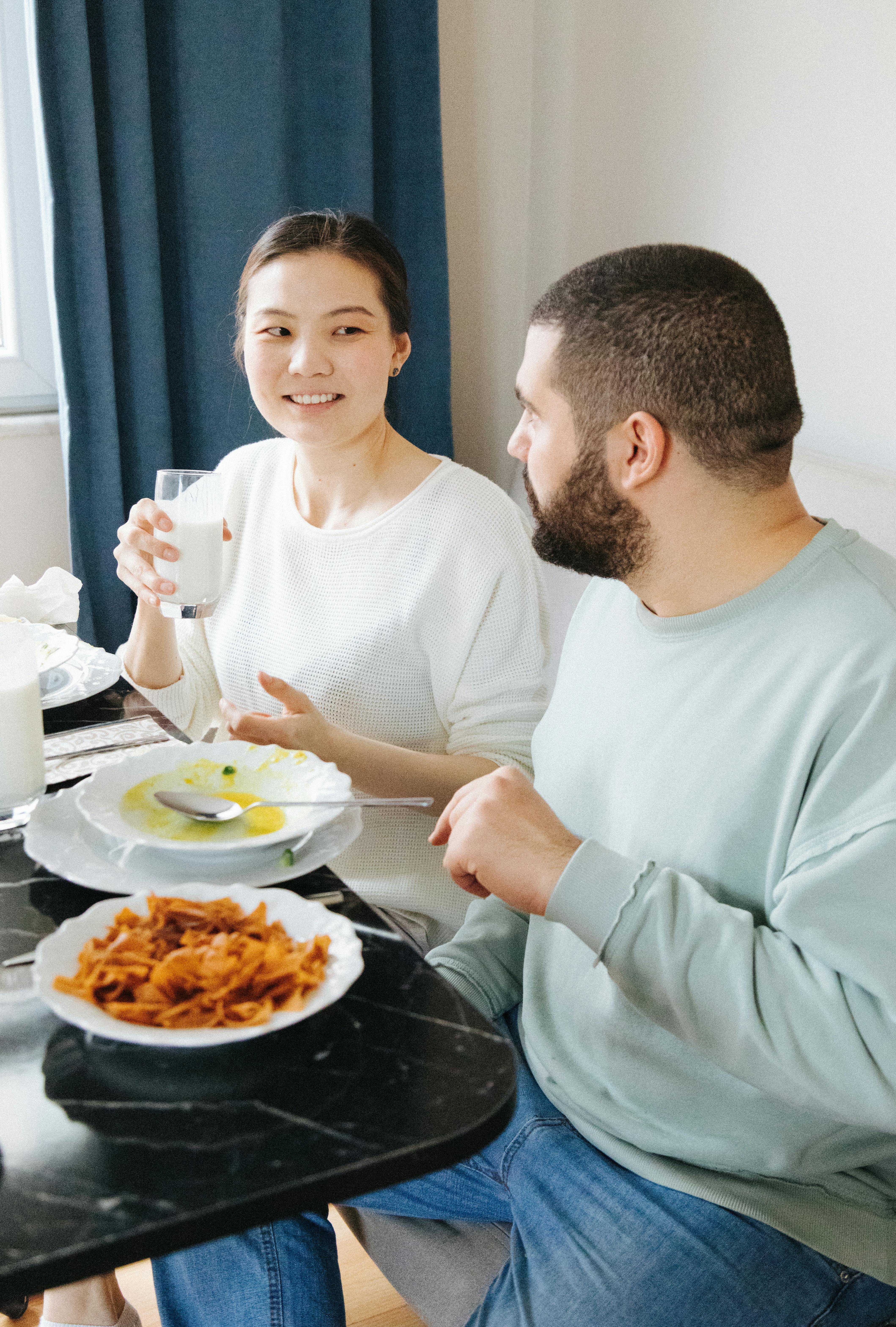Couple Sharing a Meal at Home