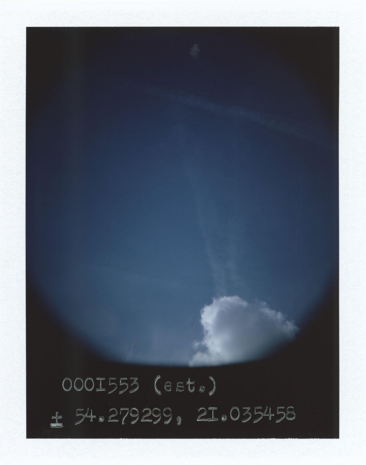 Blue Sky With Single White Cloud
