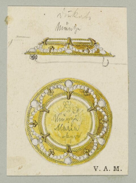 Gold Pearl Ornament Design Sketch