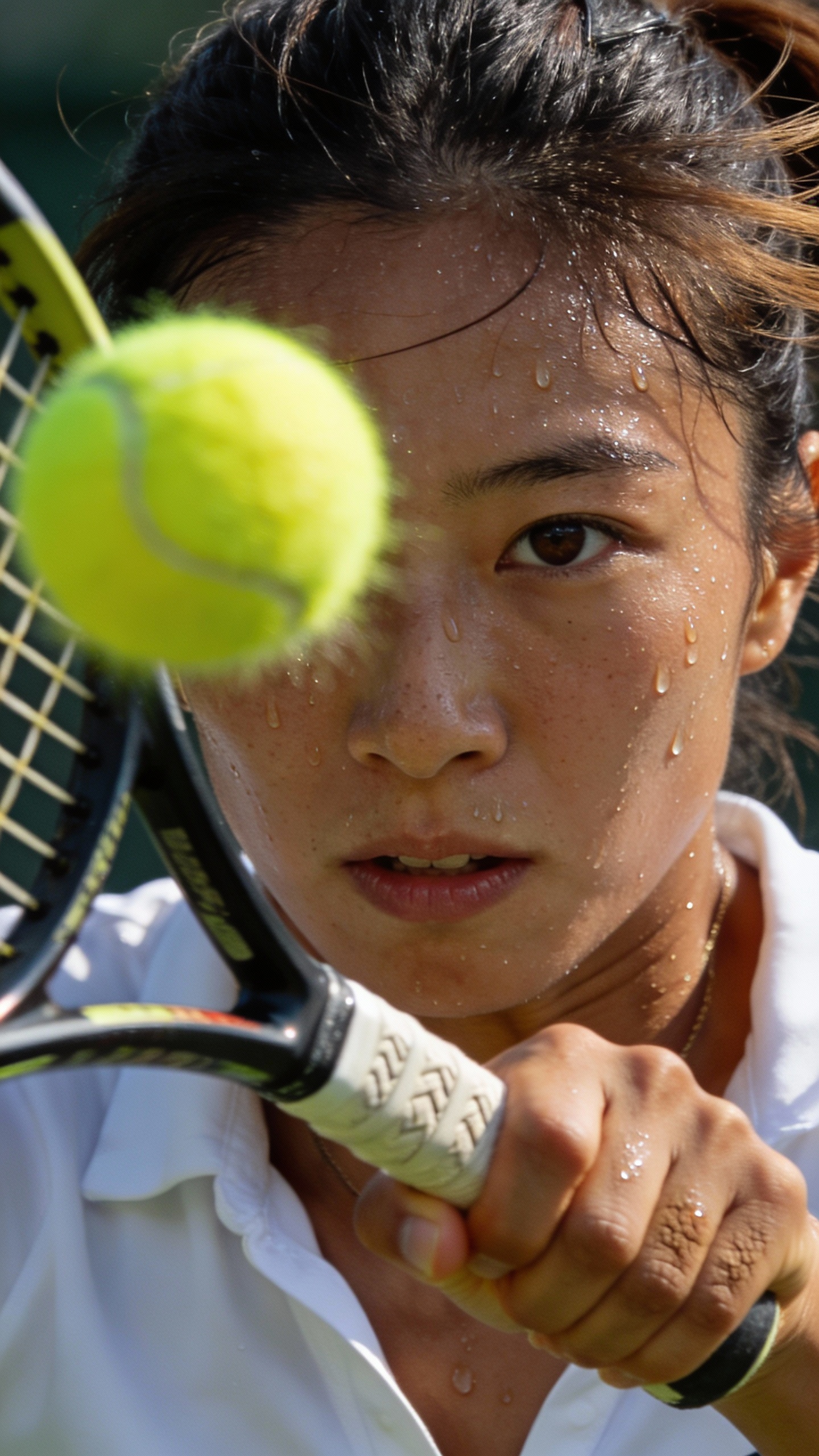 Focused Tennis Player Preparing For Shot