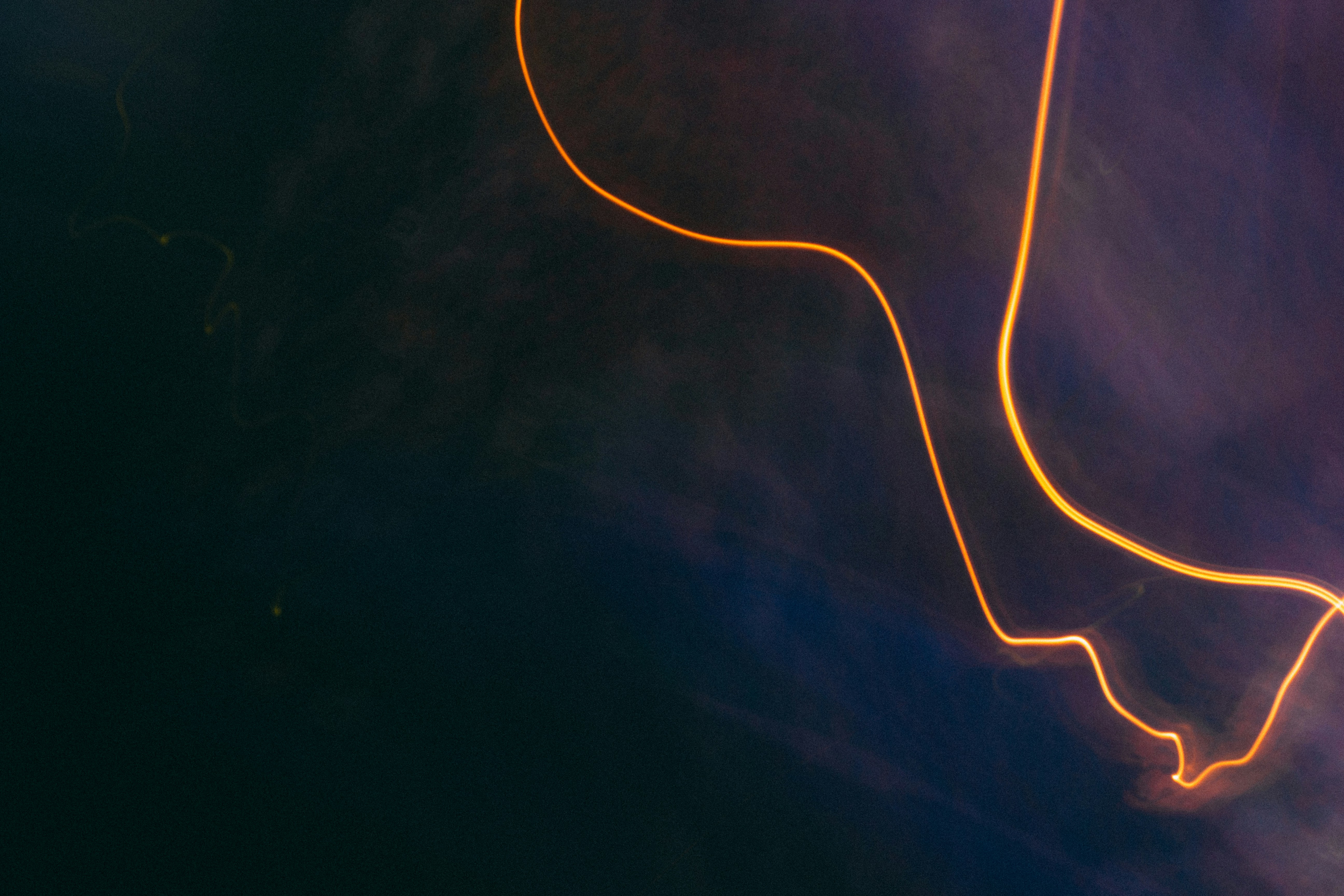 Orange Curved Light Trails