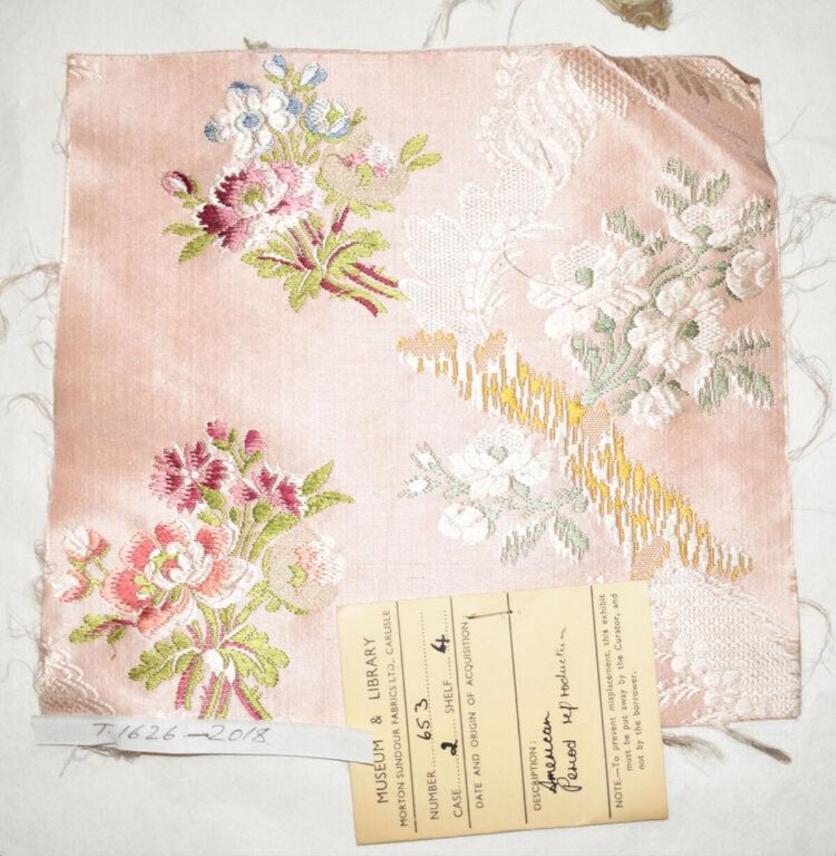 Vintage Pink Floral Textile Sample