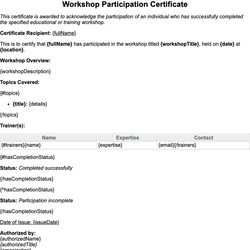 Workshop Certificate