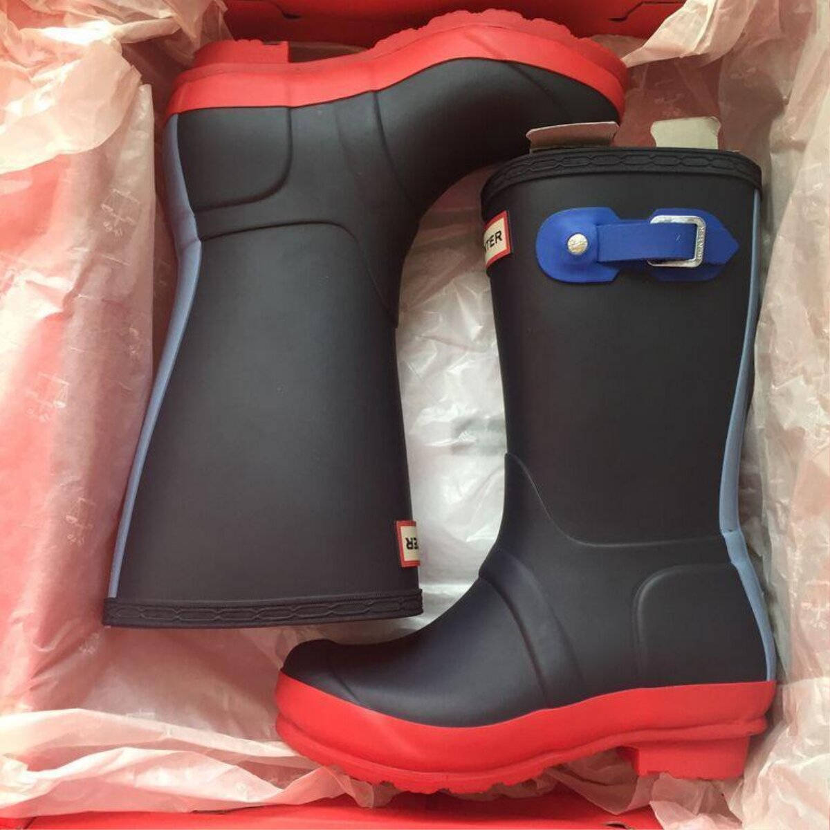 Hunter Colorblock Rain Boots in Box