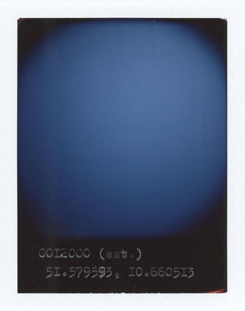 Polaroid Blue Sky With Coordinates