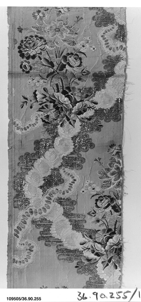 Antique Floral Woven Textile Sample
