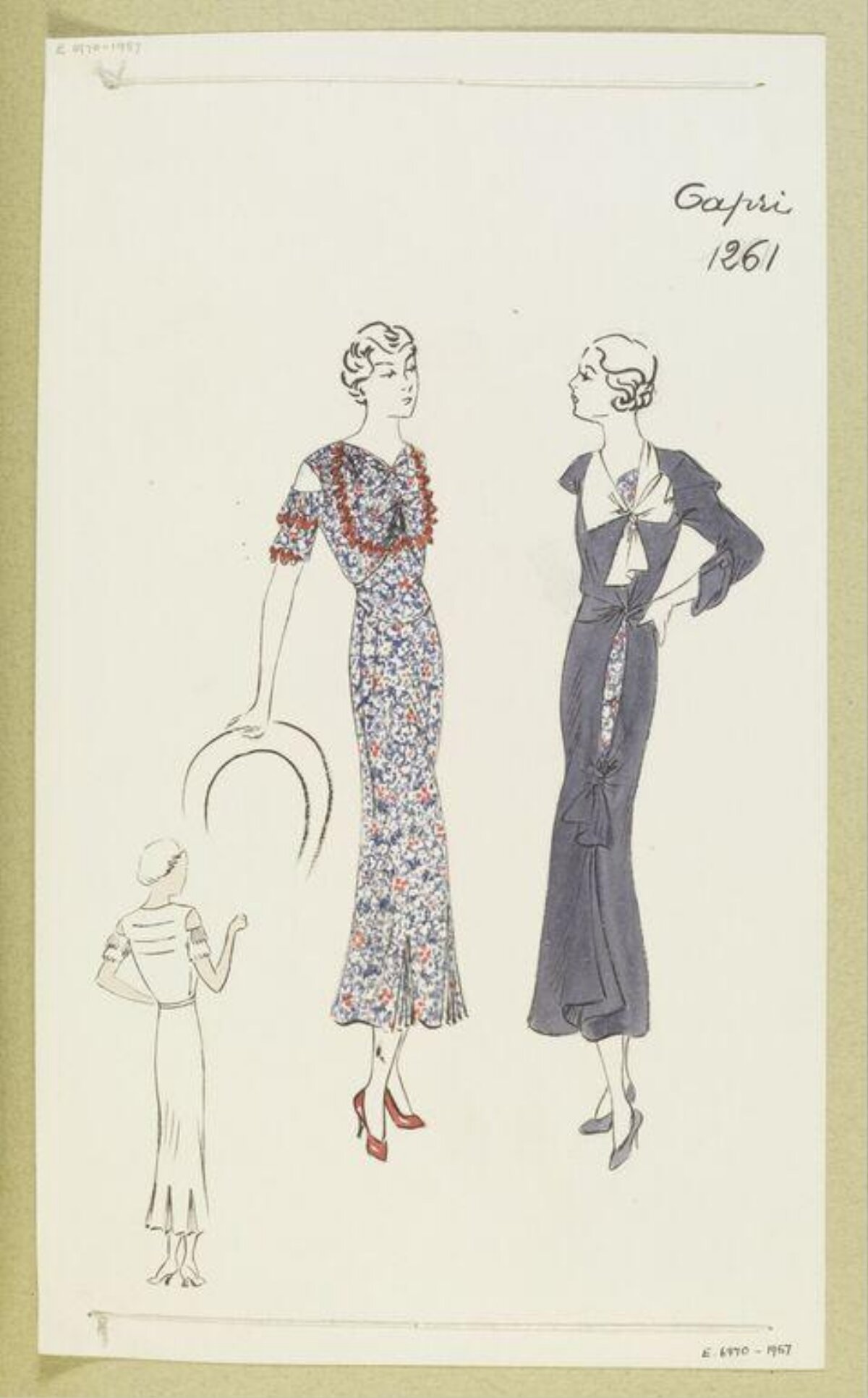 Vintage Dress Fashion Design Sketches