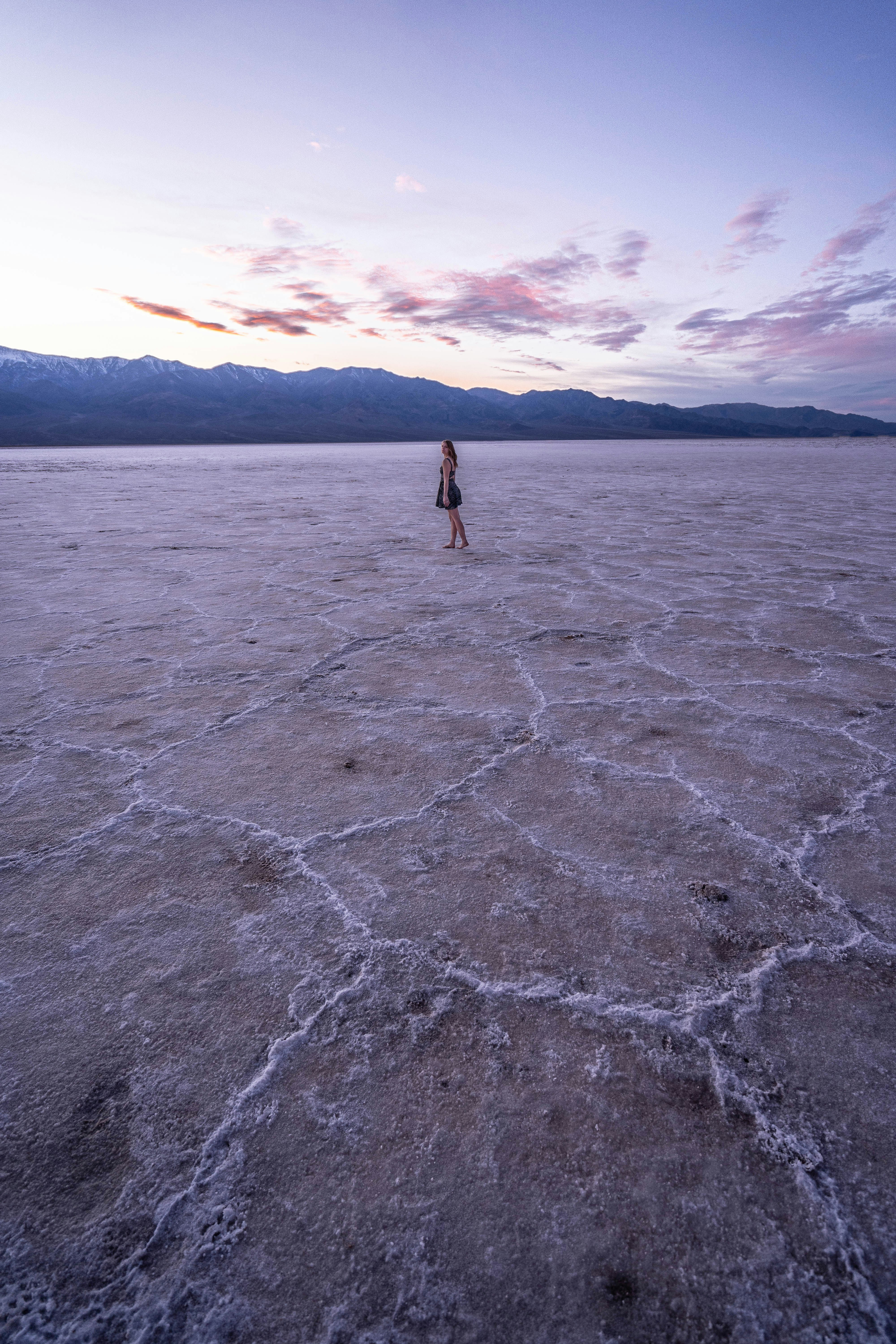 Lone Woman on Salt Flat