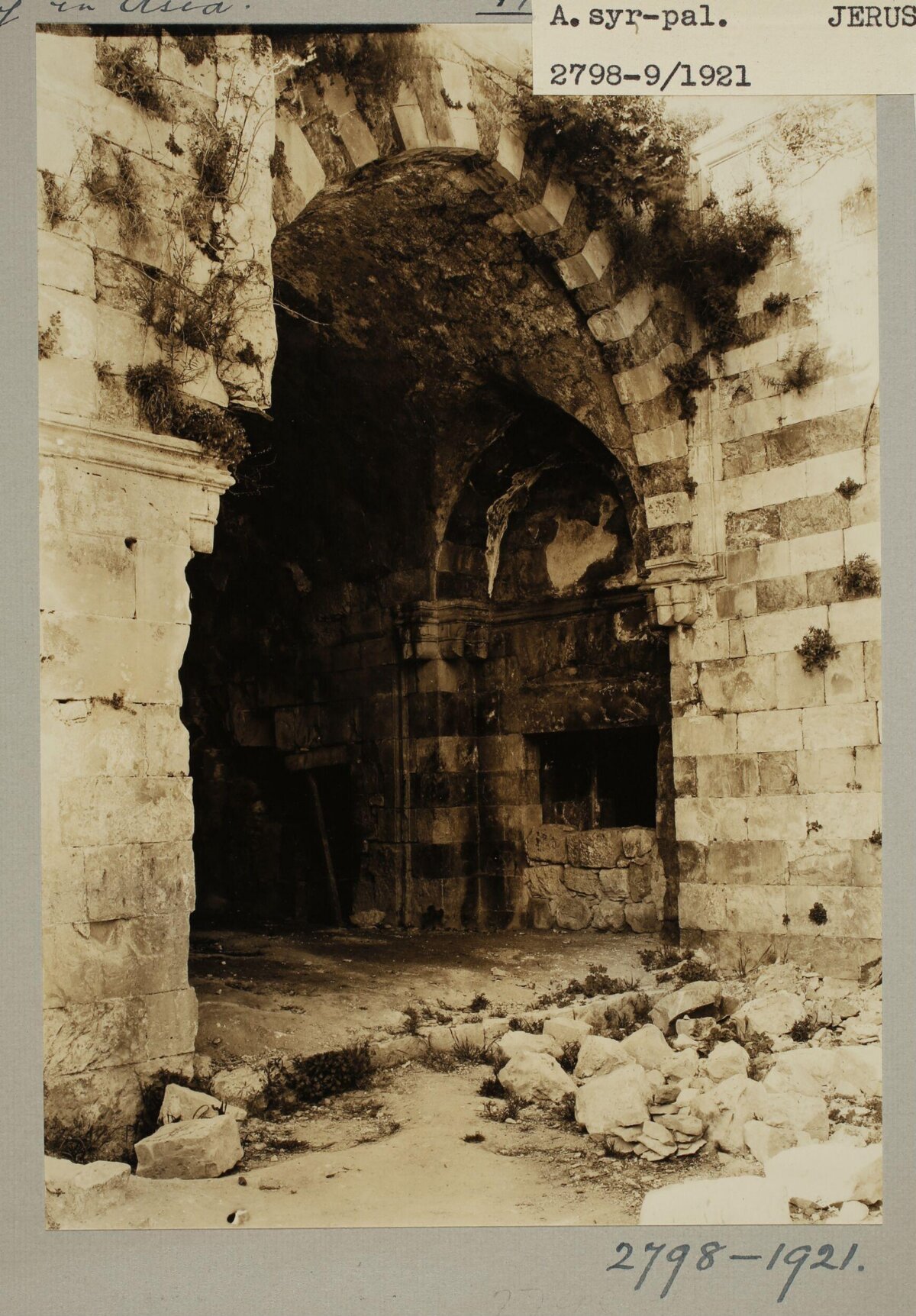 1921 Jerusalem Stone Arch Ruin