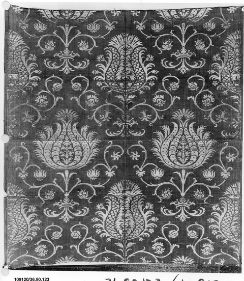 Antique Floral Woven Textile Fragment