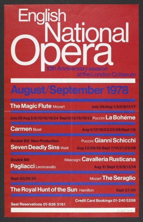 1978 English National Opera Season Poster