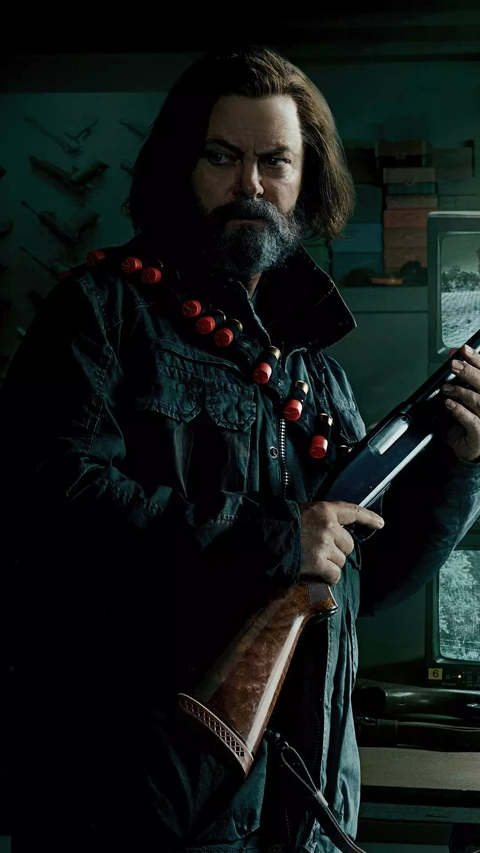 Bearded Man Holding Hunting Shotgun