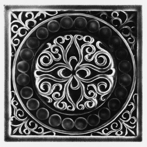 Square Carved Scrollwork Decorative Tile
