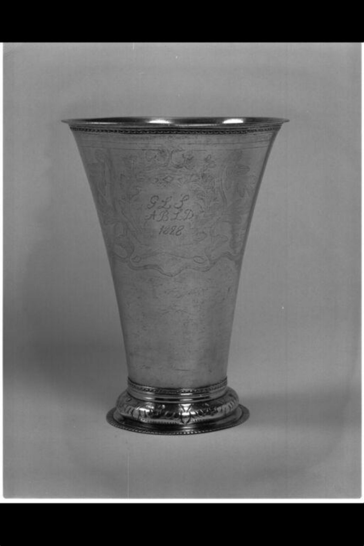 1828 Engraved Silver Beaker