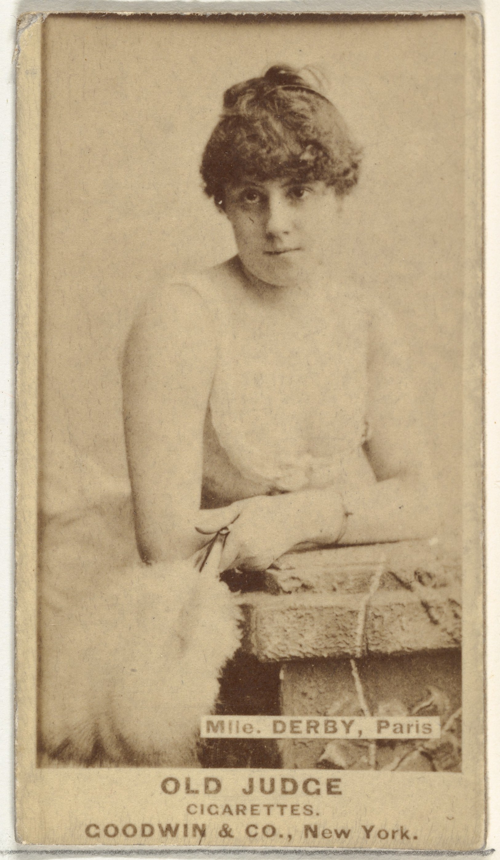 Old Judge Cigarette Card of Mlle. Derby