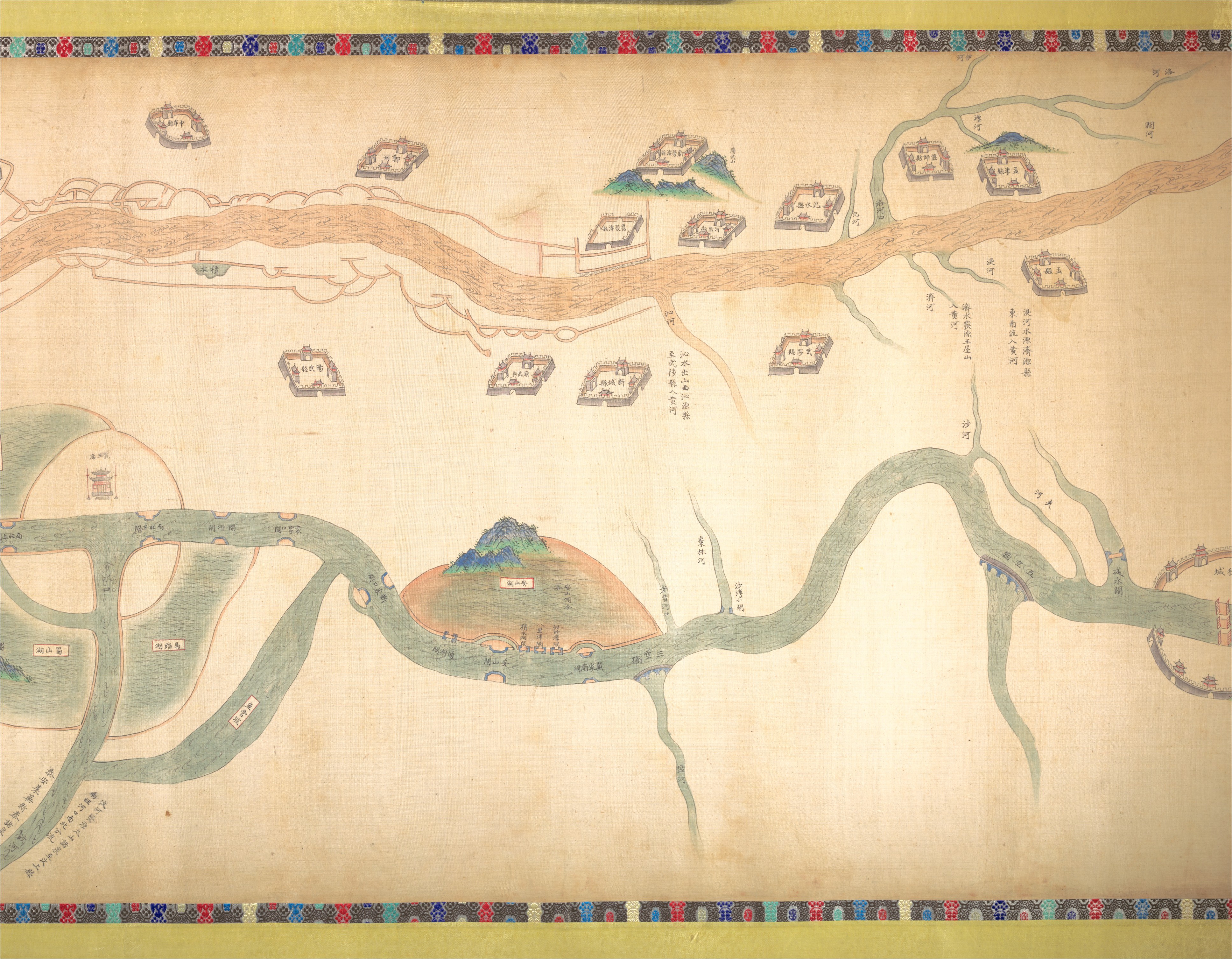 Hand-painted Ancient Chinese River Map