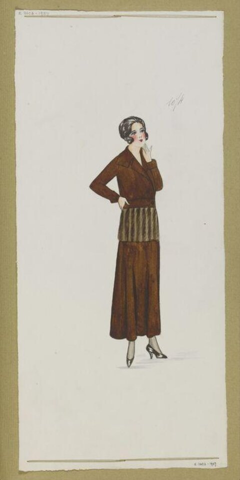 1920s Women's Dress Fashion Sketch
