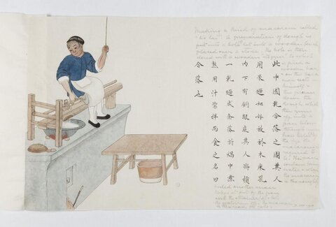Traditional Painting of He Luo Noodle Making