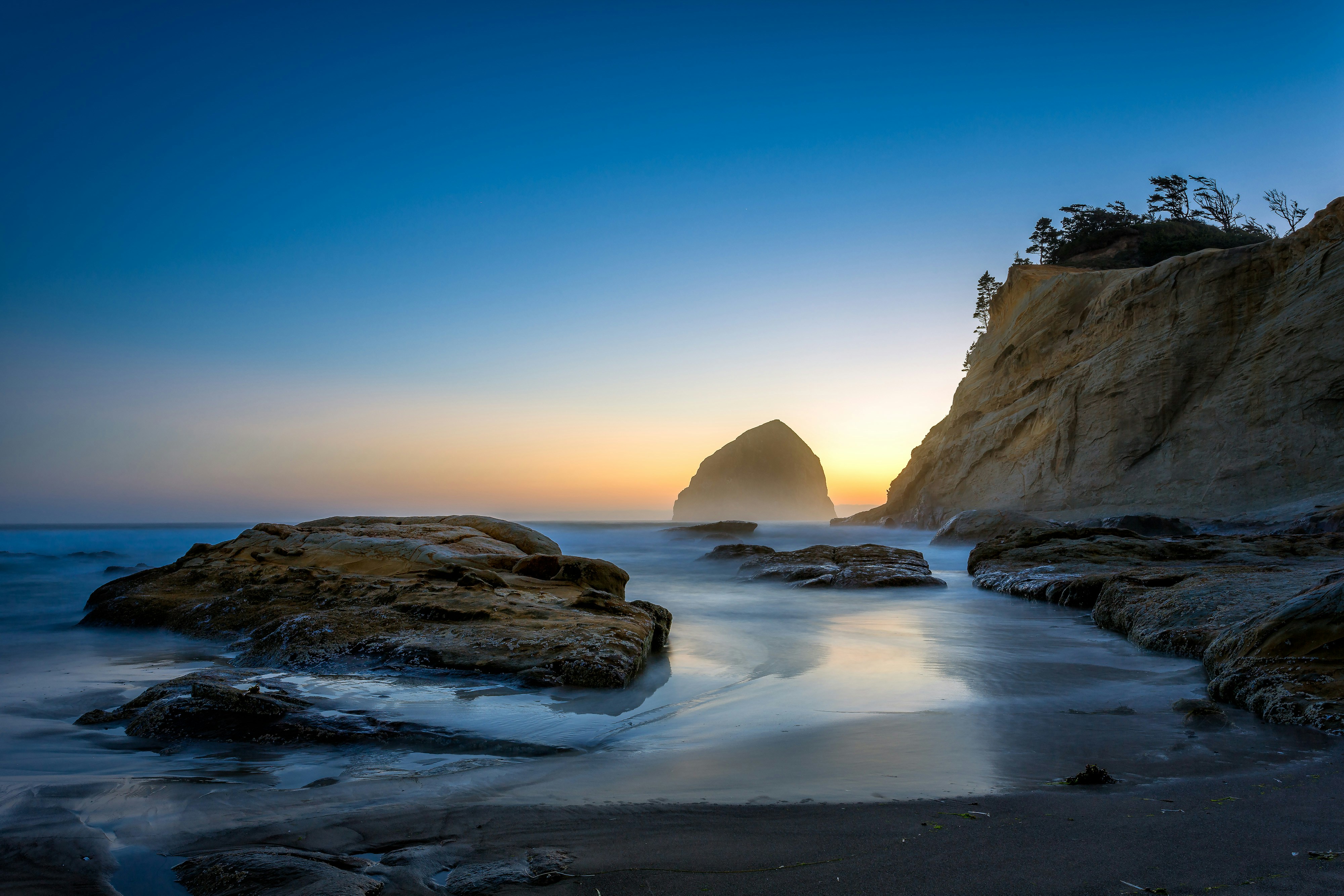 Coastal Sunset With Haystack Rock