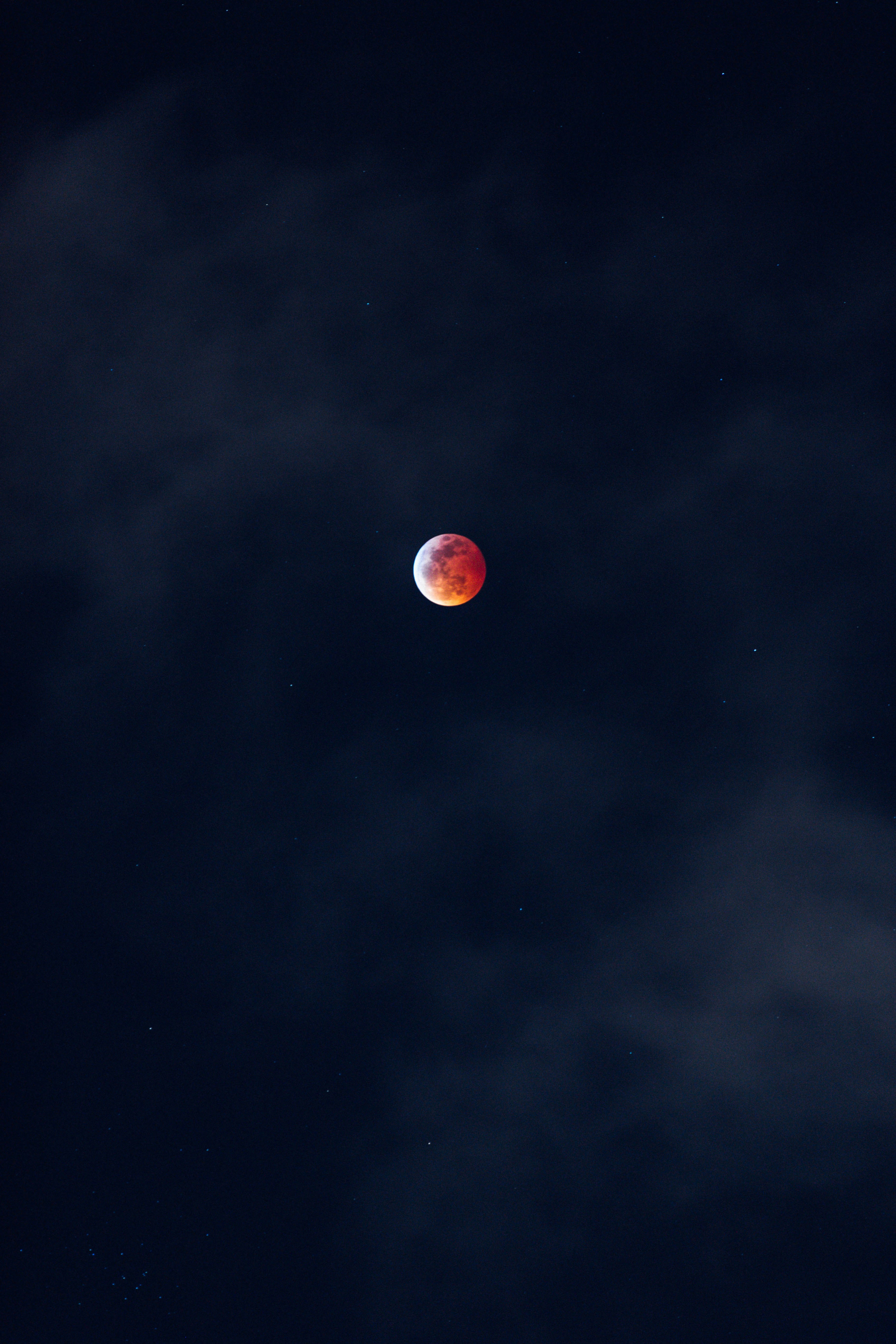 Blood Moon in Night Sky