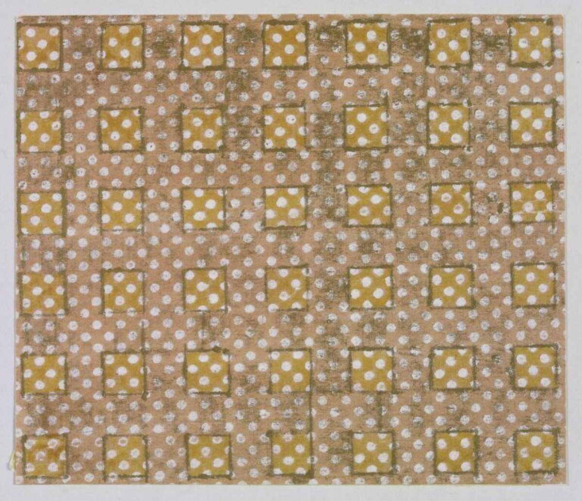 Yellow Polka Dot Square Geometric Pattern