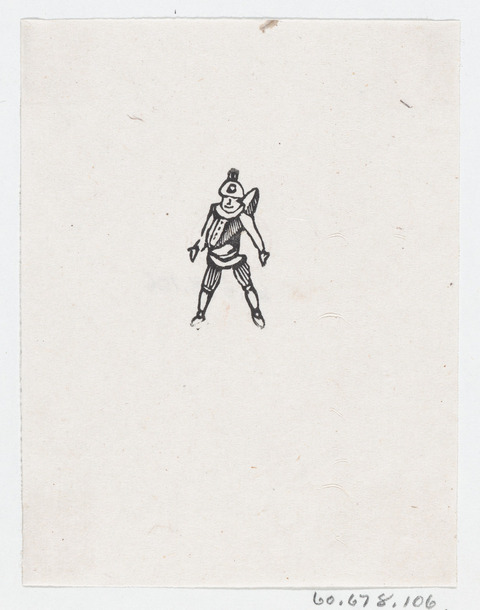 Ink Drawing of Standing Armored Soldier