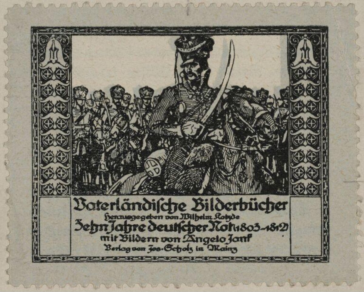 Vintage German Cavalry Illustration Bookplate