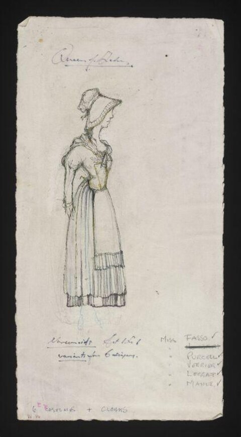 Vintage Female Costume Design Sketch