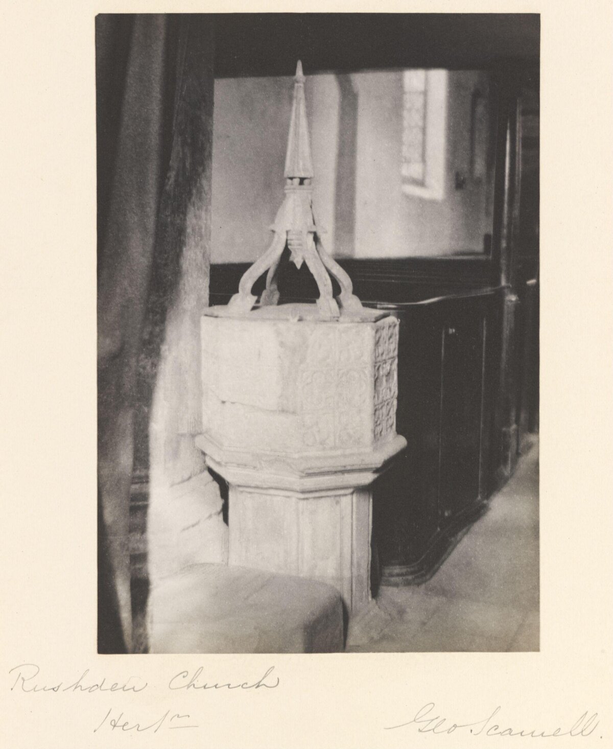 Ancient Stone Font at Rushden Church