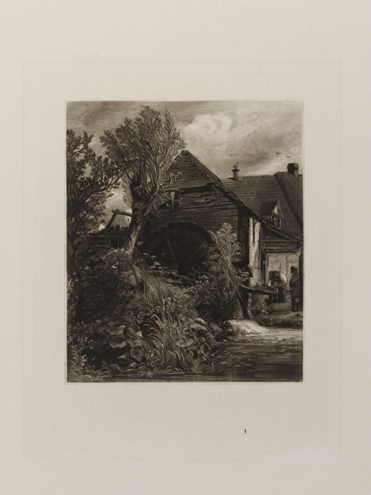 Etching of a Rural Watermill