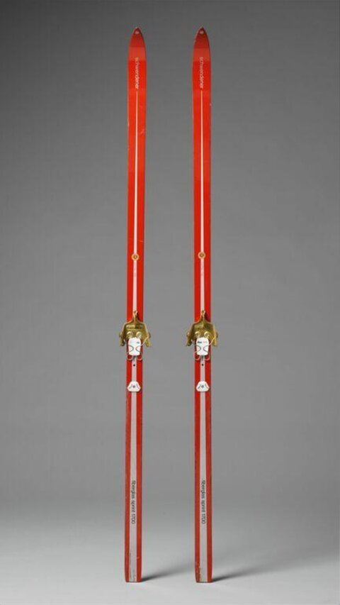 Vintage Pair of Red Cross-Country Skis