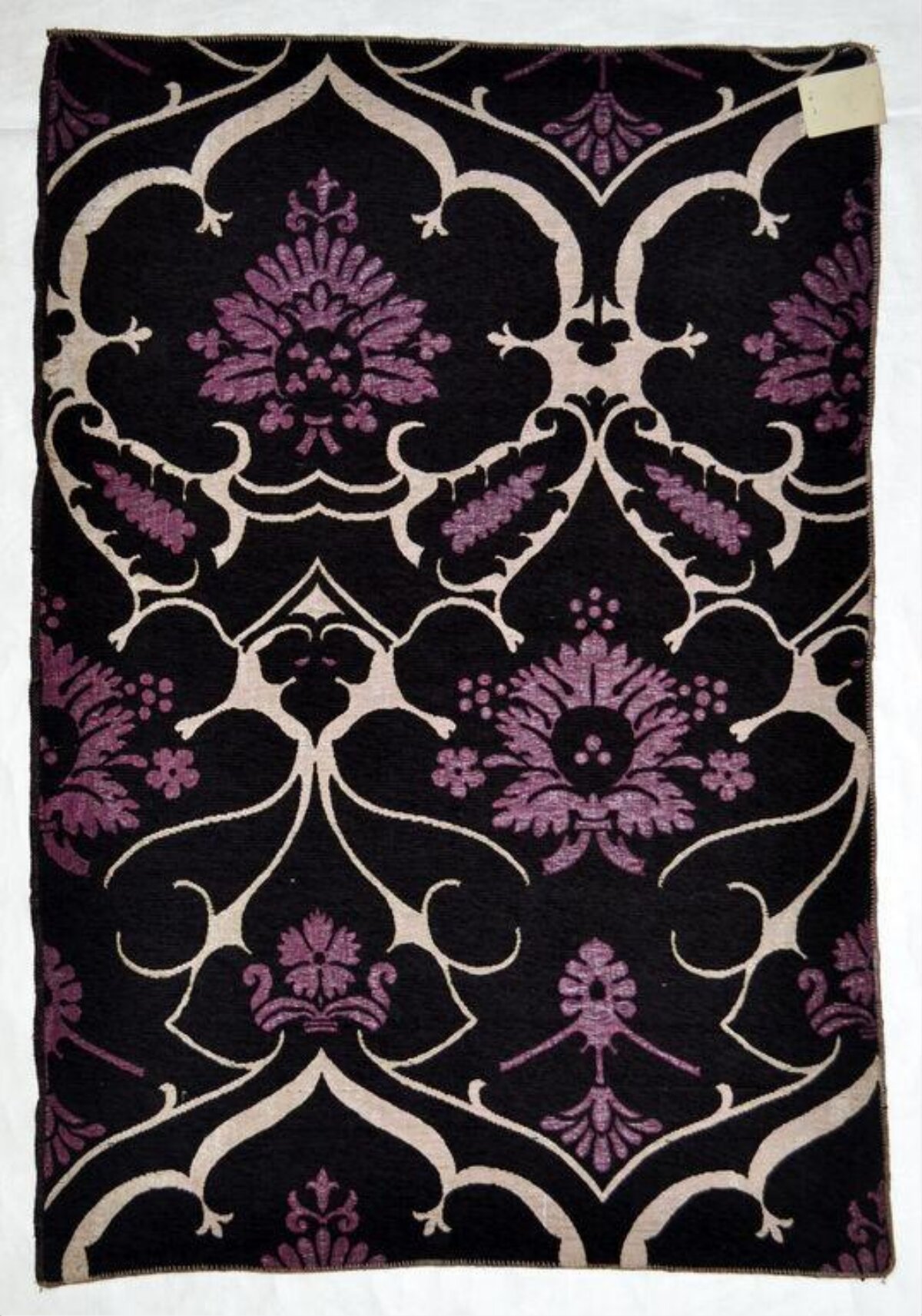 Black Purple Damask Woven Textile