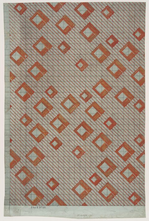 Red Geometric Textile Pattern Design