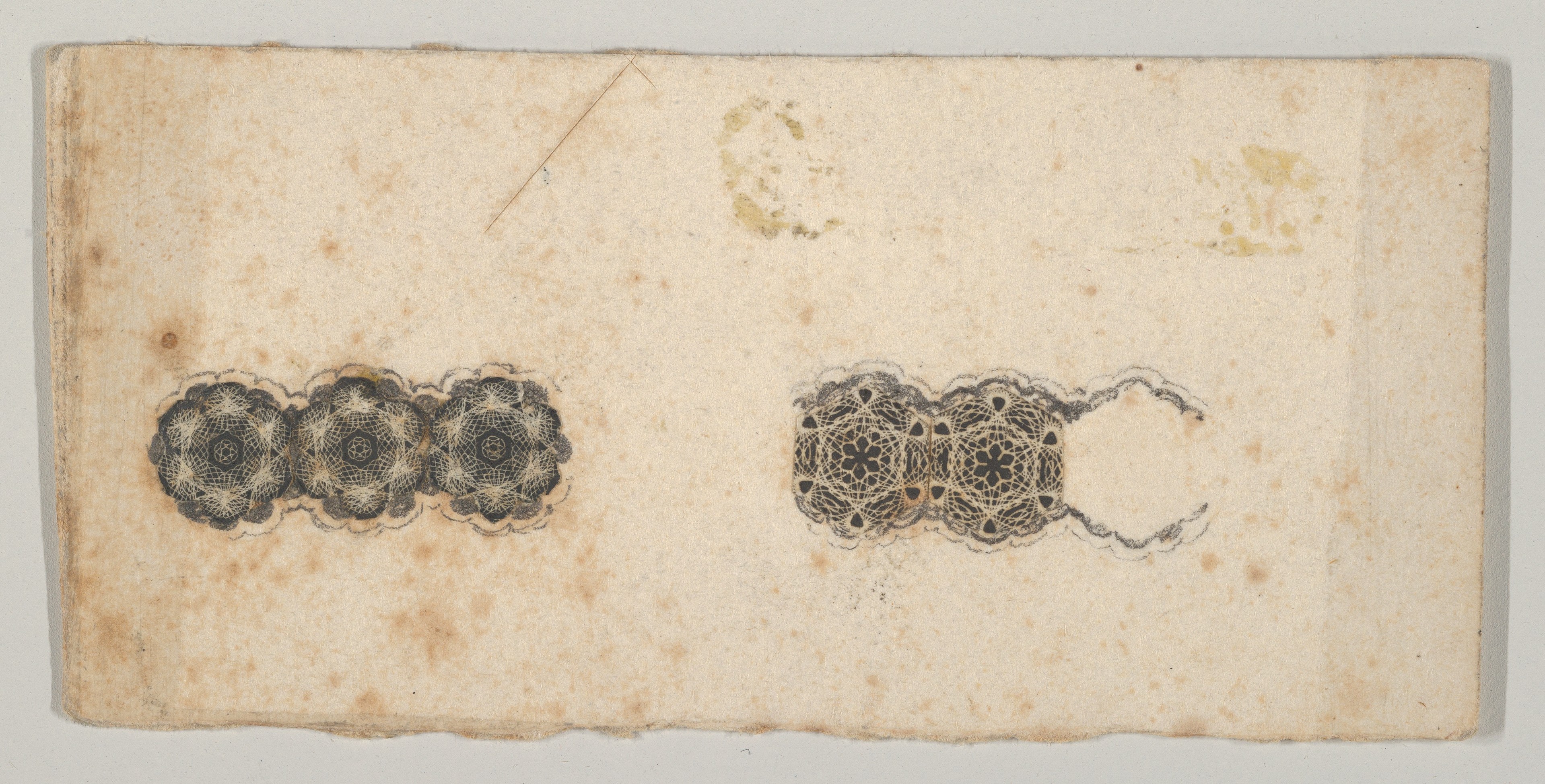 Lace Pattern Drawing on Vintage Paper