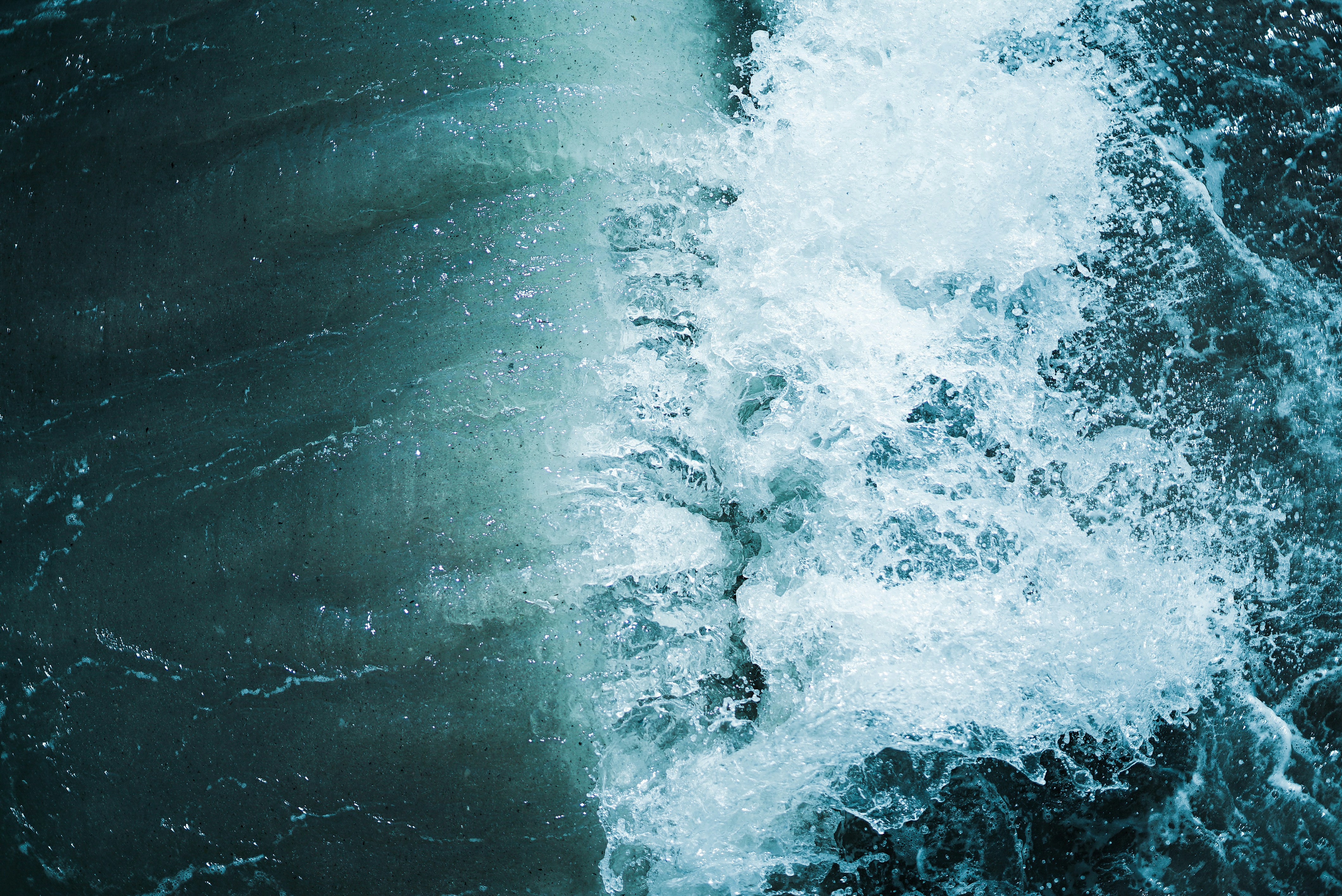 Splashing Turbulent Sea Water