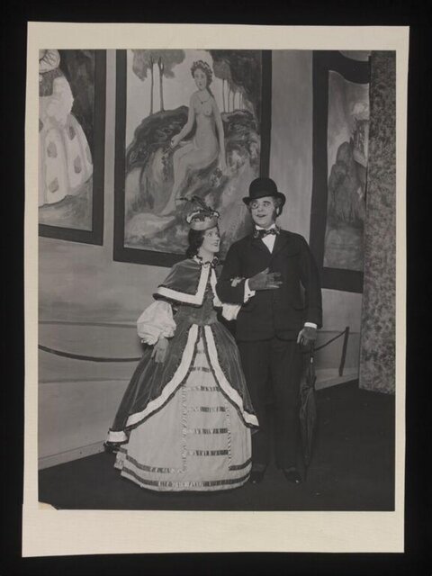 Costumed Stage Couple in Art Gallery