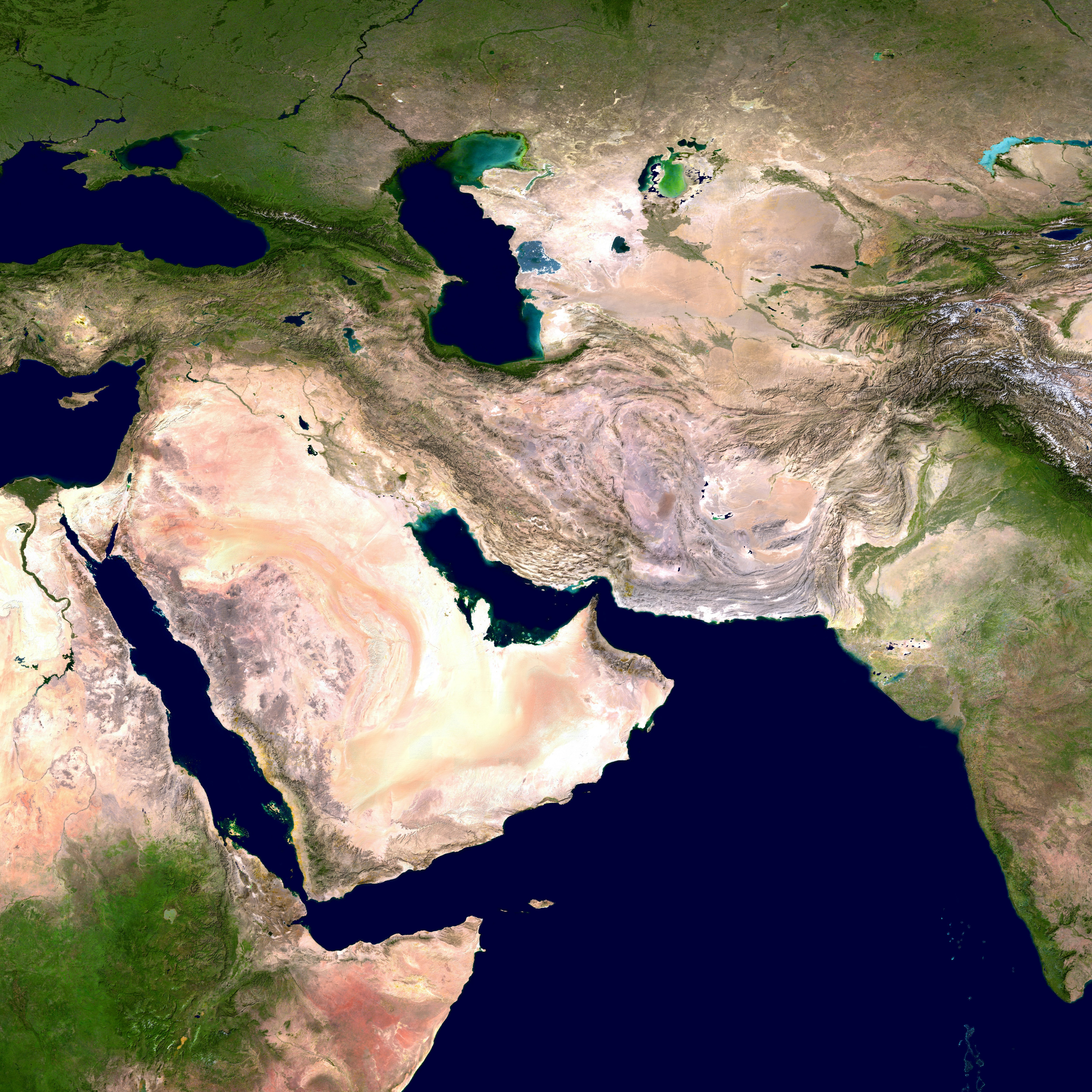 Satellite View of Middle East