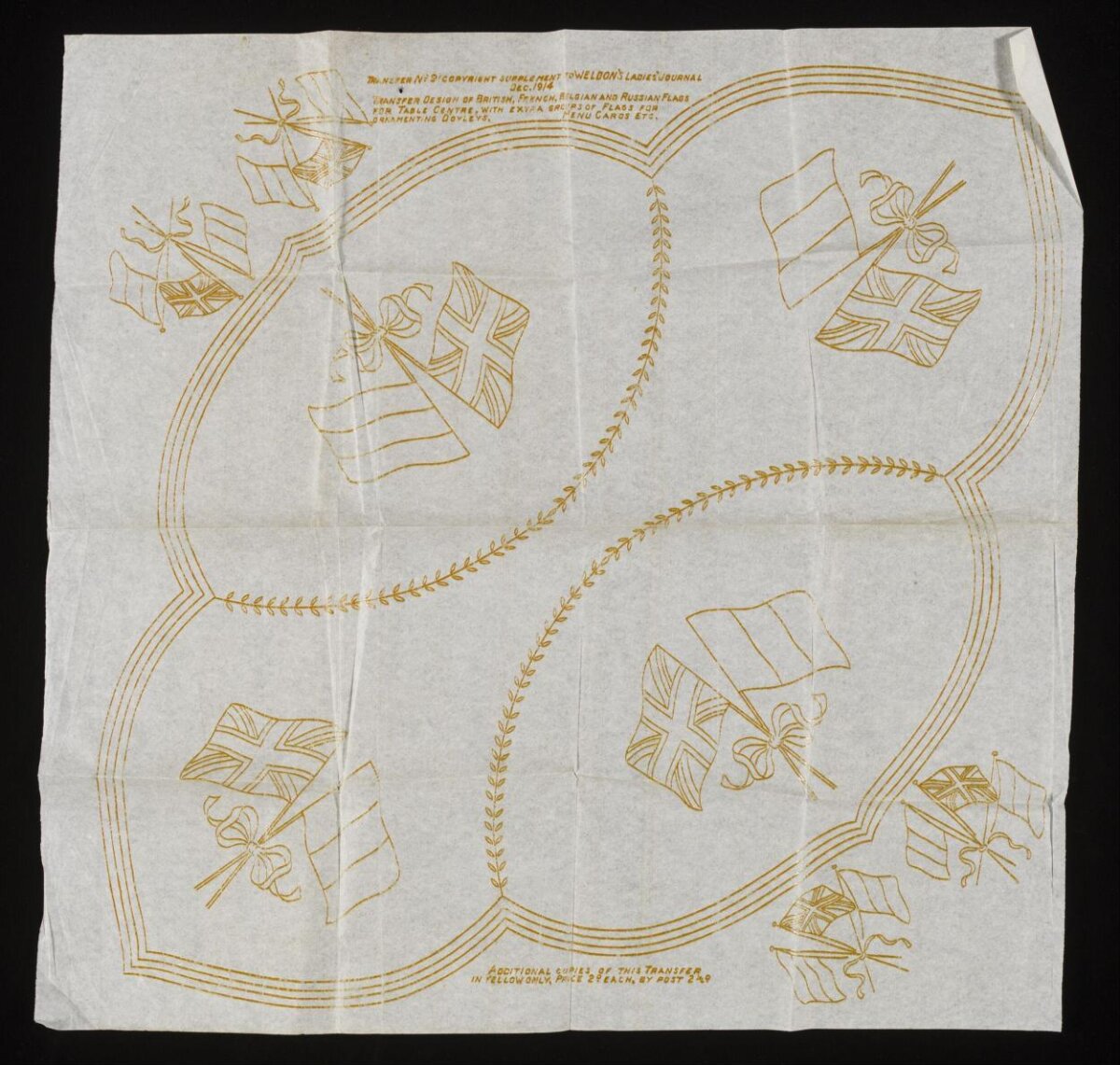 1914 Allied Flag Embroidery Transfer