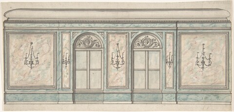 Neoclassical Interior Wall Design Drawing
