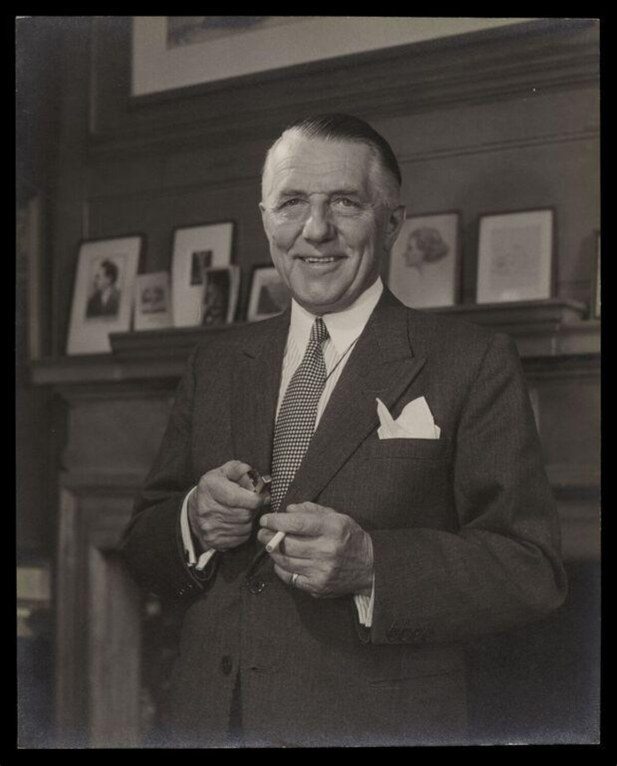 Vintage Portrait of Smiling Man in Suit