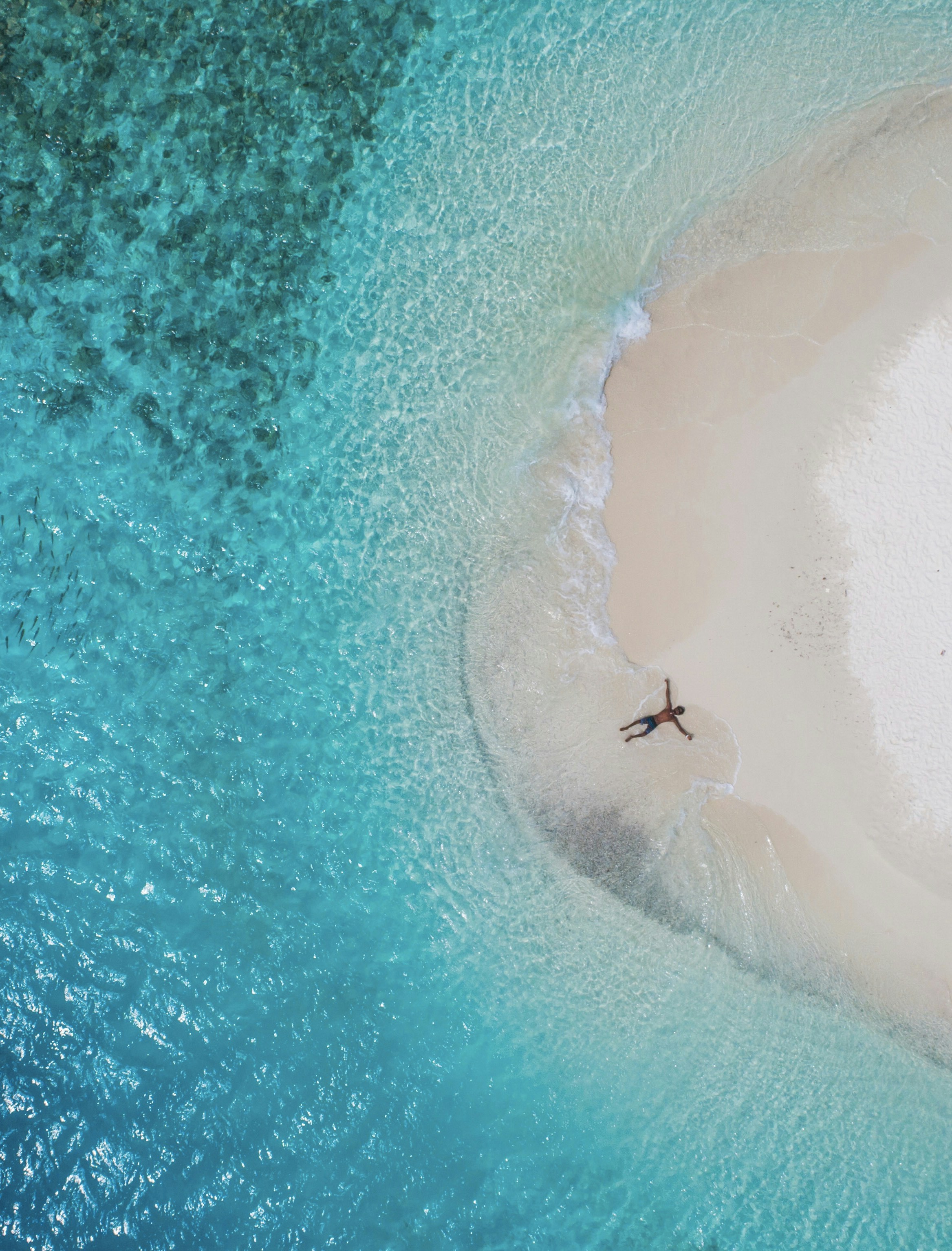 Aerial View of Tropical Sandbar