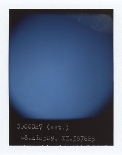 Gradient Blue Sky Polaroid with Coordinates