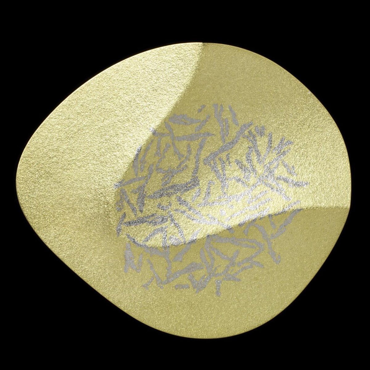 Golden Folded Abstract Circular Artwork