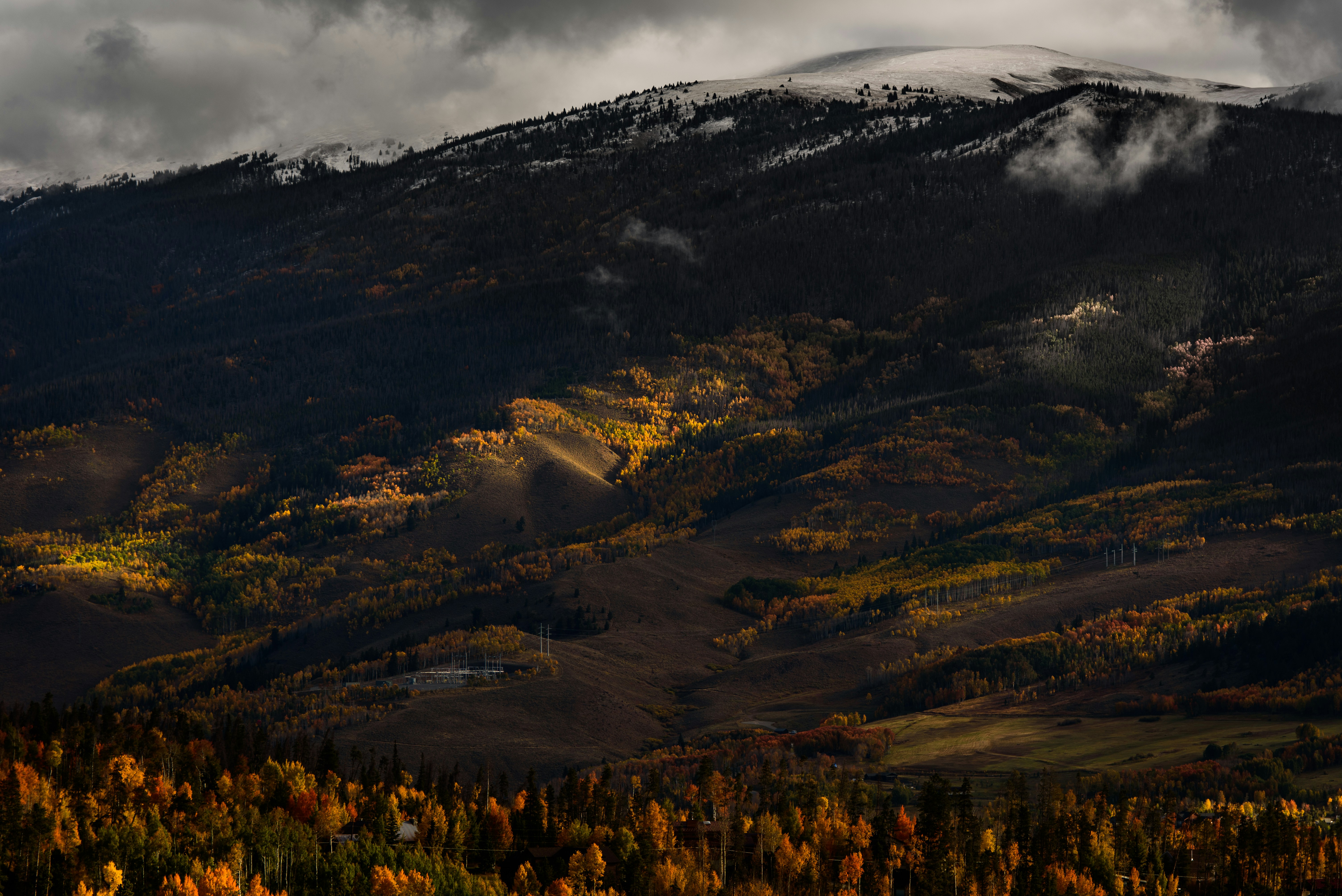 Autumn Snow-capped Mountain Landscape