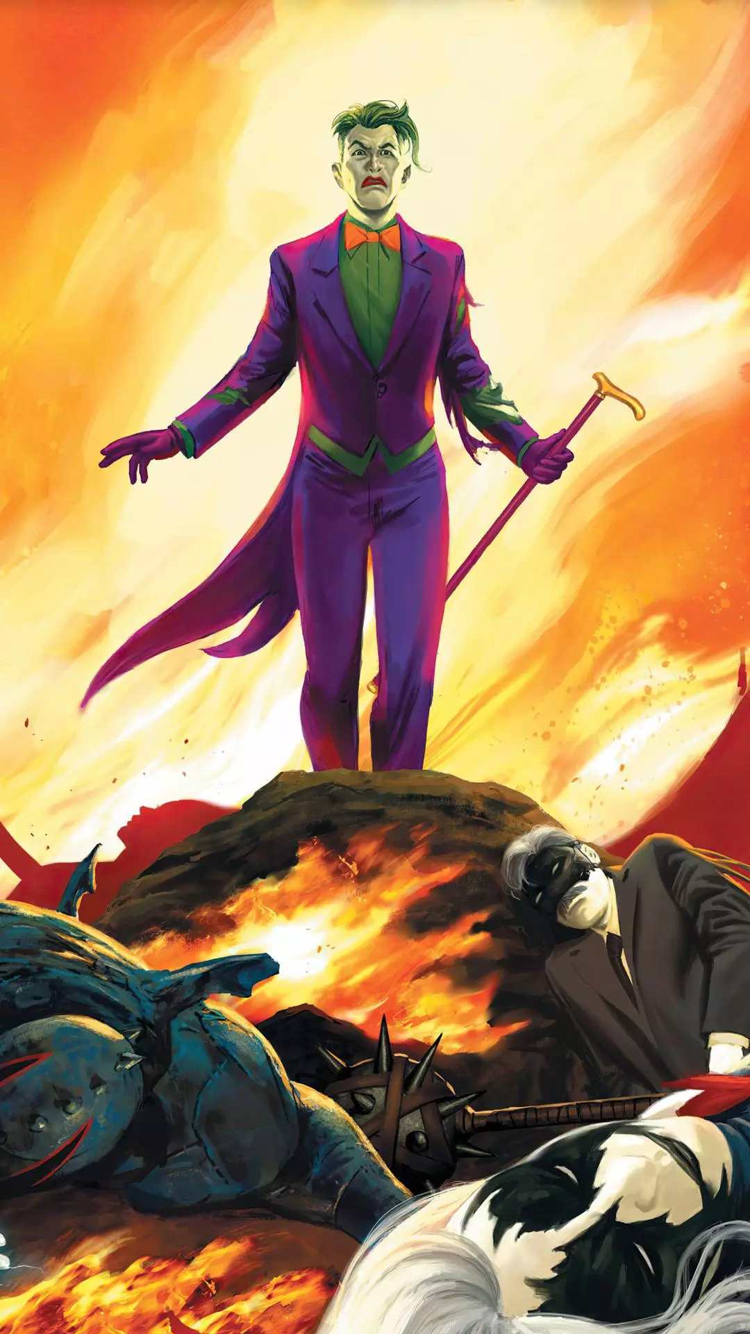 Joker Standing Over Defeated Enemies
